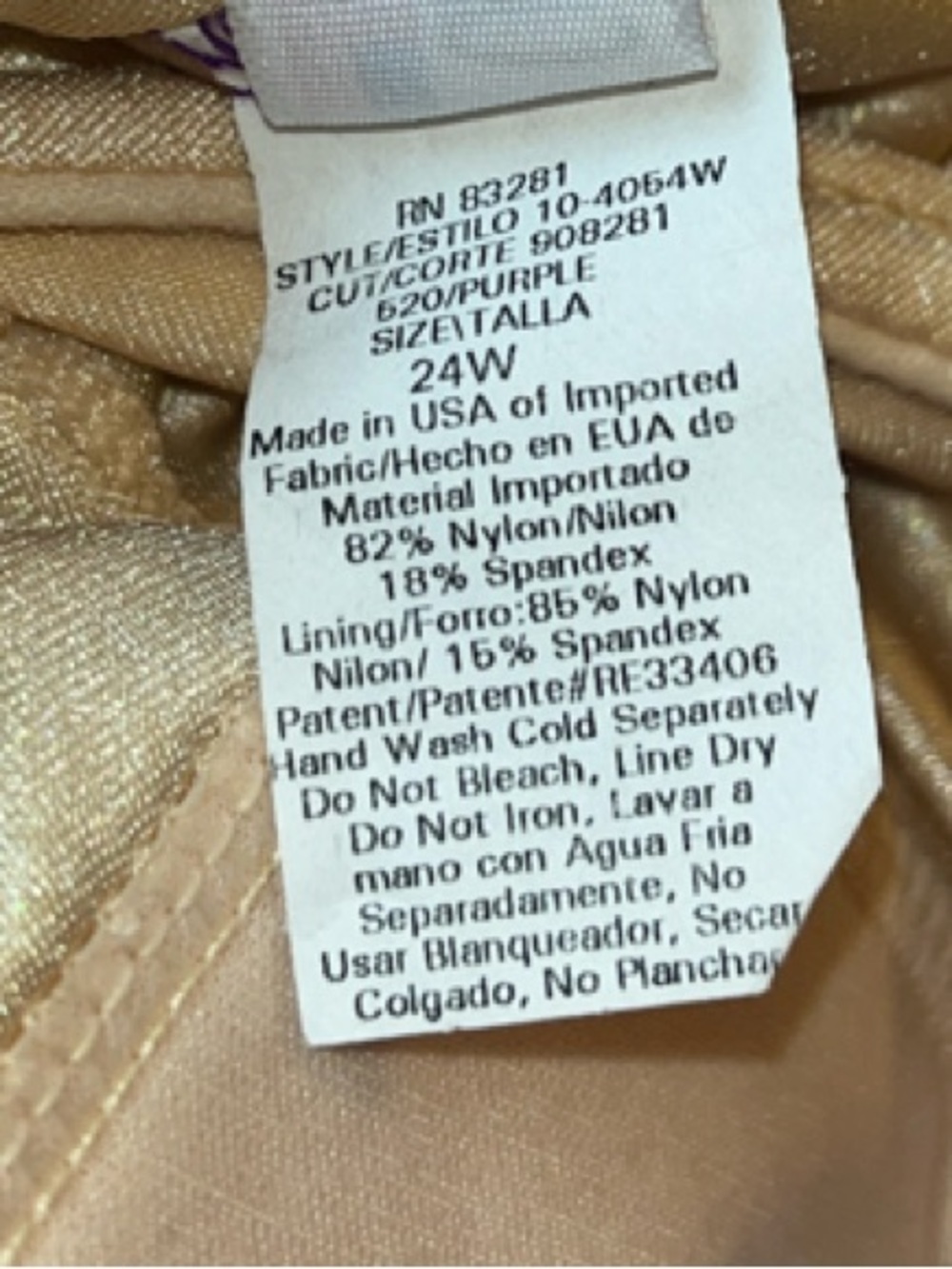 Carol Wior Swimsuit with power mesh lining - Slimsuit  Purple - 24W - NWT - Picture 3 of 7